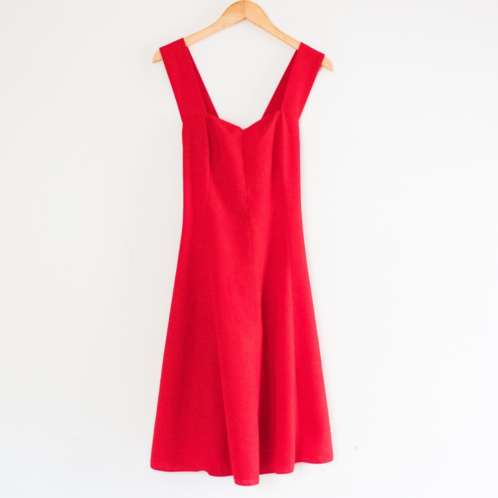 P.J. Klein | Vintage 1980’s Minimalist Red Dress